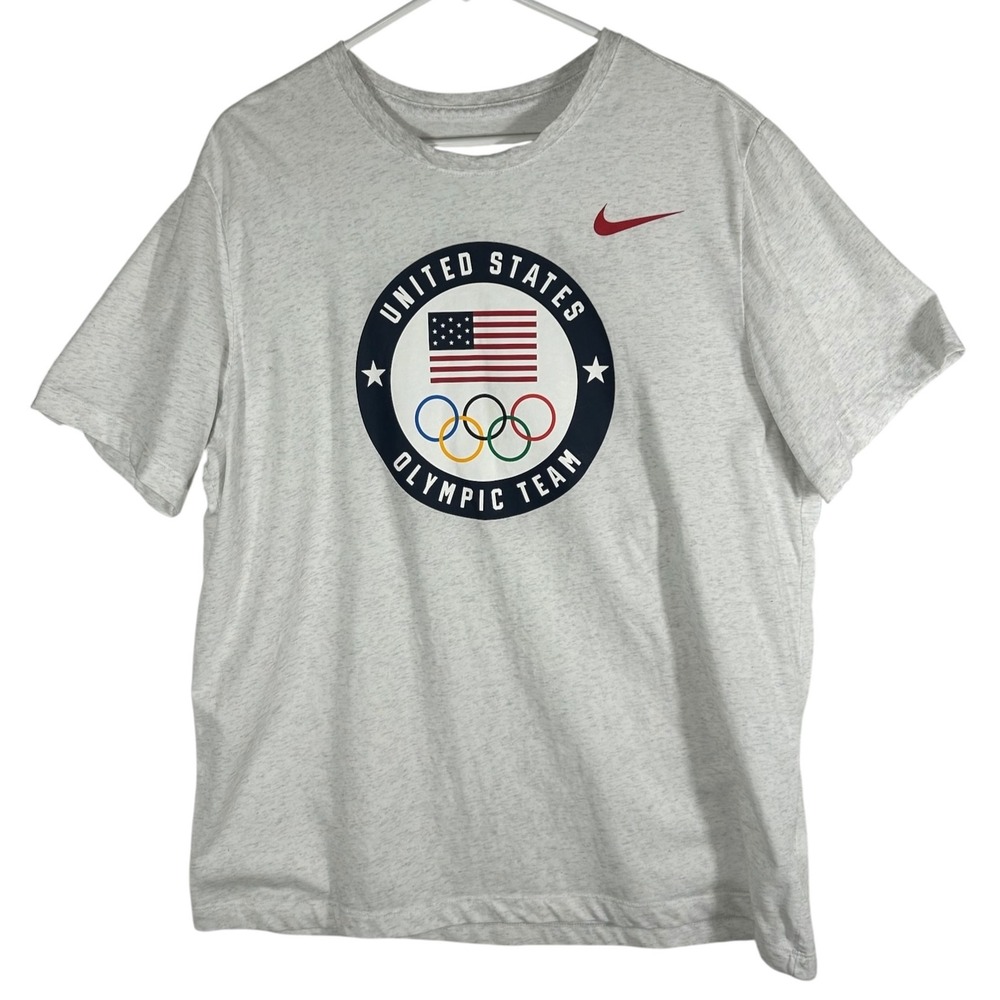 Nike United States Olympic Team Dri-FIT Shirt Mens XL Gray Heather Graphic Tee